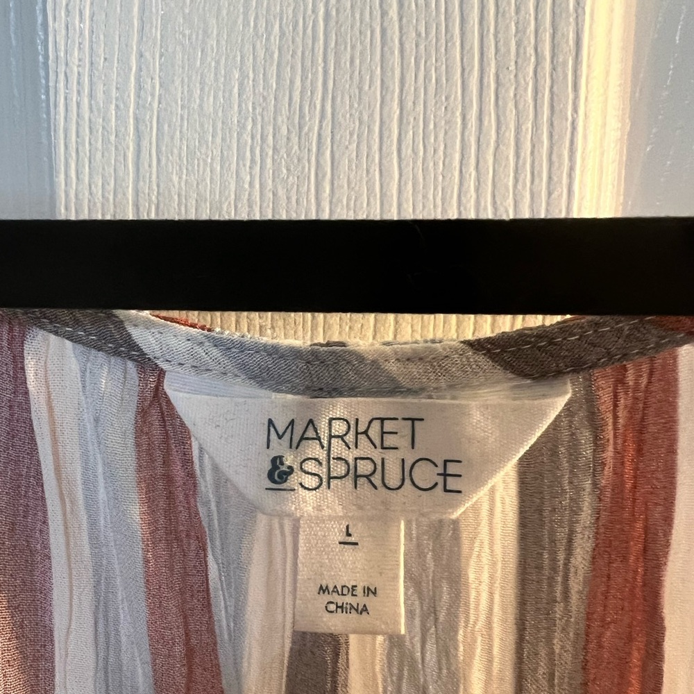 NWOT Market & Spruce Multicolor Striped Dress Size L - Picture 3 of 7